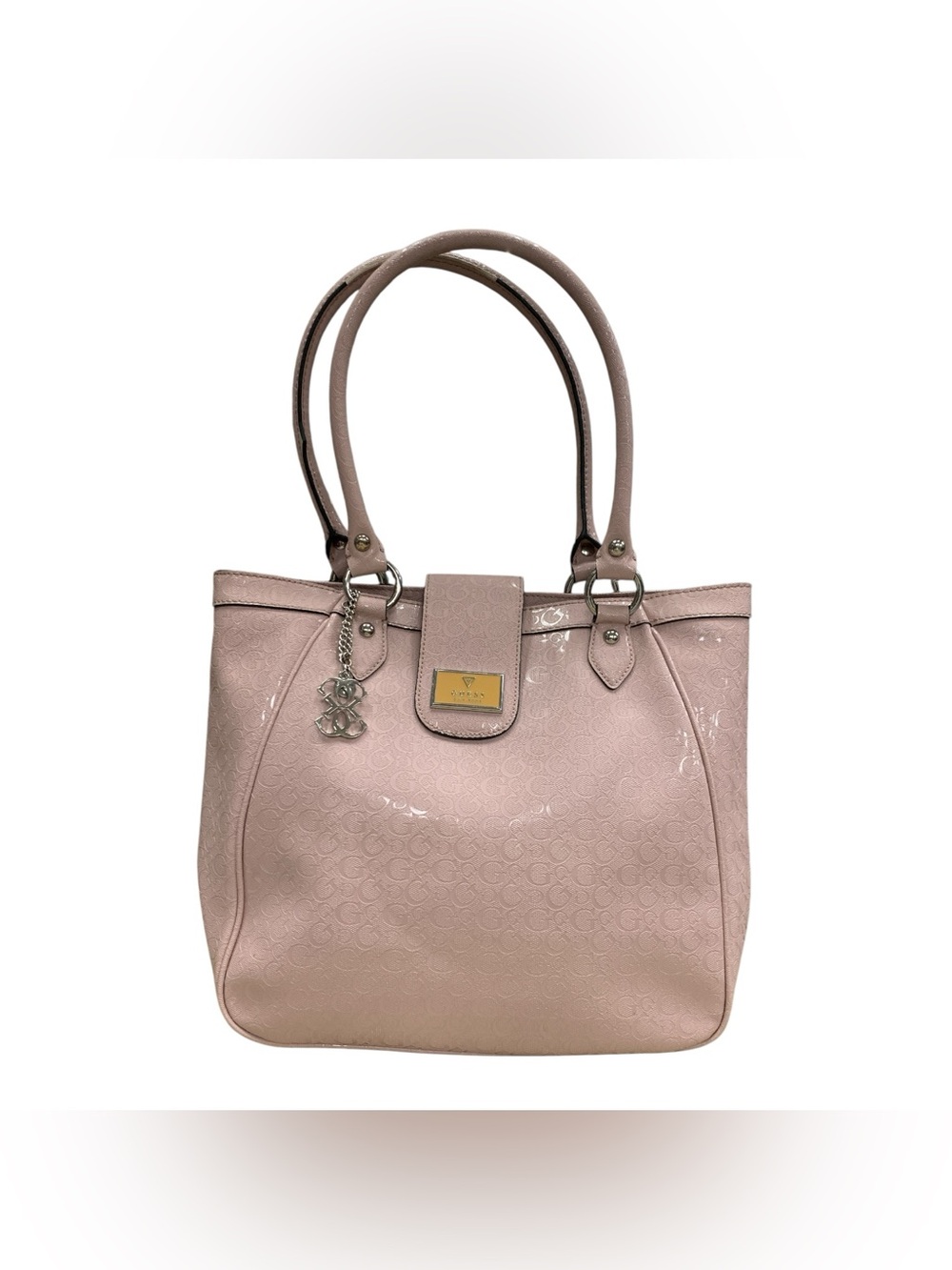 Guess Pale Pink Patent Tote Handbag